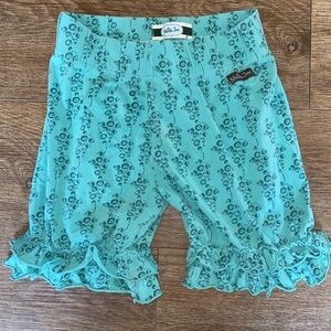 Girls' Ruffle Shorts in Teal Floral